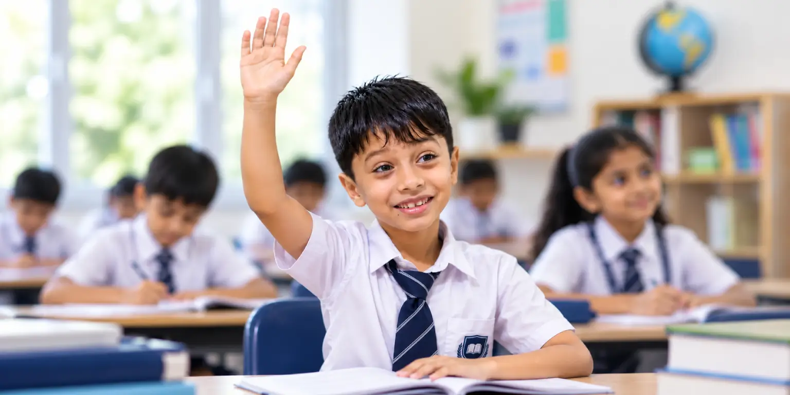 Students demonstrating positive classroom behaviour through active learning.